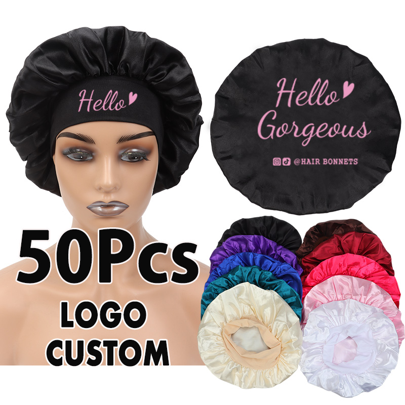 Hair Care Logo - Bonnet Satin 50Pcs Grosir, Bonnet Perawatan