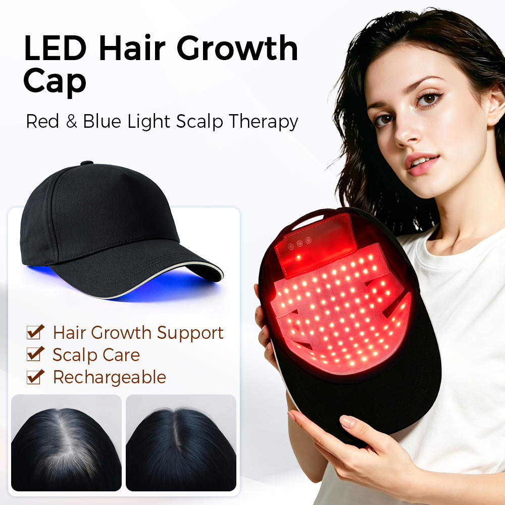 Hair Care Routine - Topi Terapi Cahaya Merah Biru LED