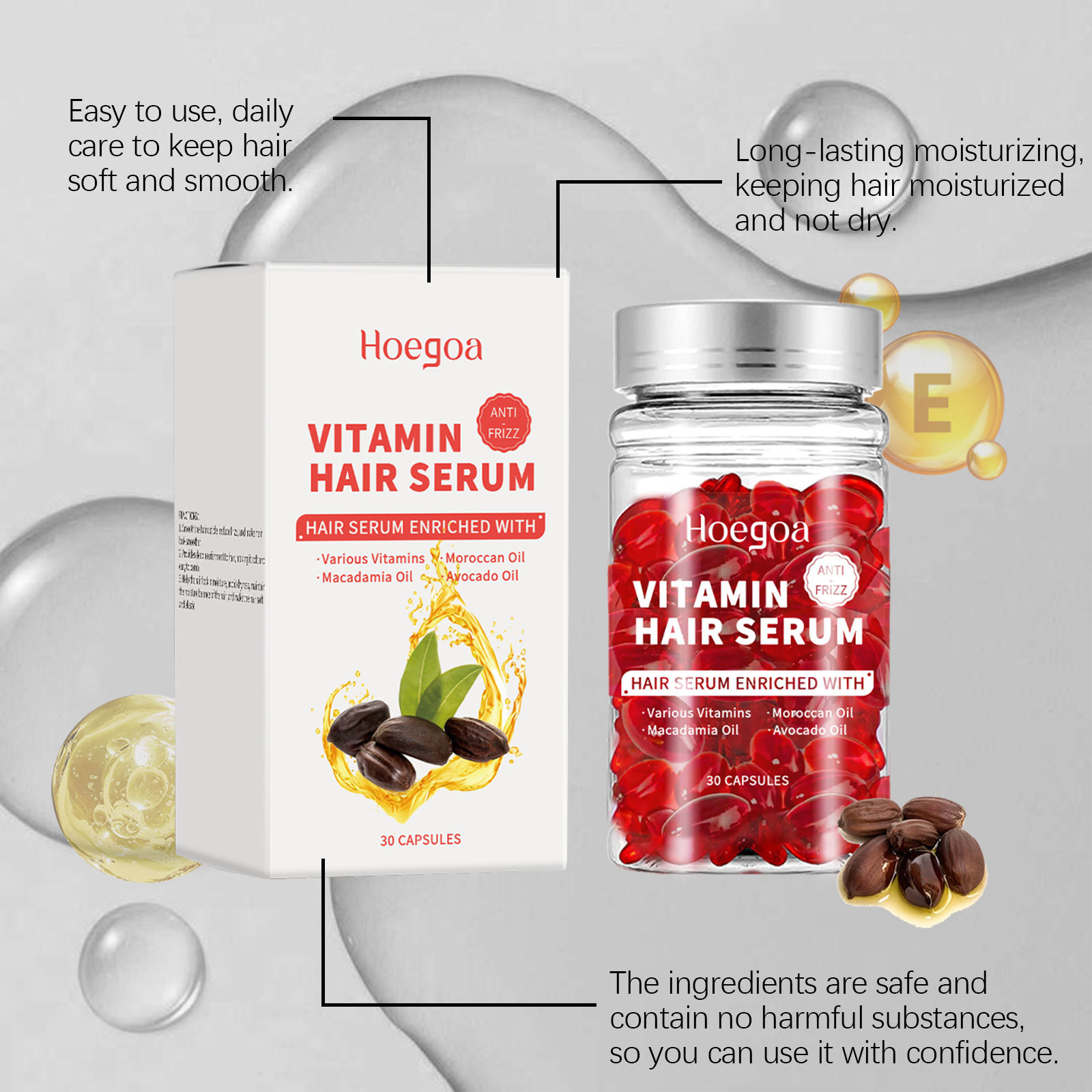 Hair Growth Serum Oil - Kapsul Serum Perawatan Rambut Vitamin Meningkatkan