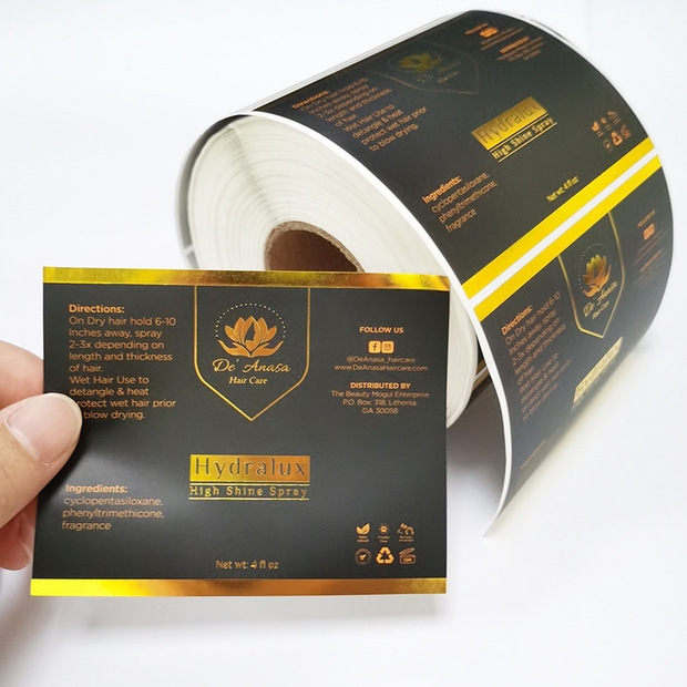 Stiker sampo rambut Foil hitam - Hair Care Logo ulasan dan harga