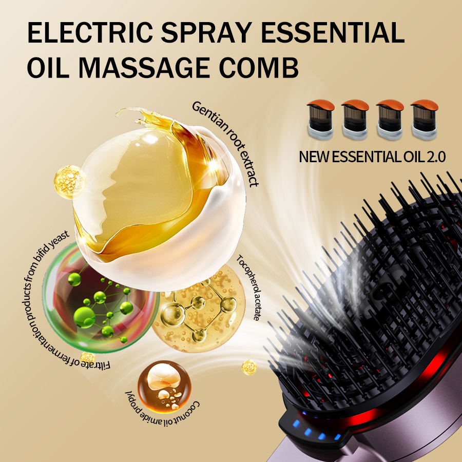 Sisir pijat 4-in-1 sisir rambu - Hair Care Essence Oil ulasan dan harga